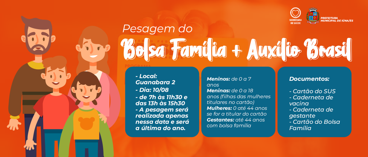 Atenção: para a nova data da pesagem do Bolsa Família e do Auxílio Brasil