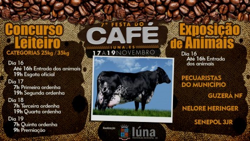 7ª Festa do Café de Iúna contará com Concurso Leiteiro e Exposição de Animais