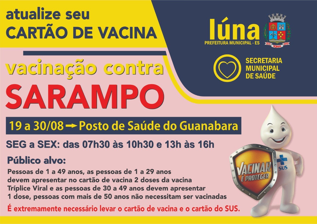 Secretaria Municipal de Saúde de Iúna intensifica vacinação contra SARAMPO