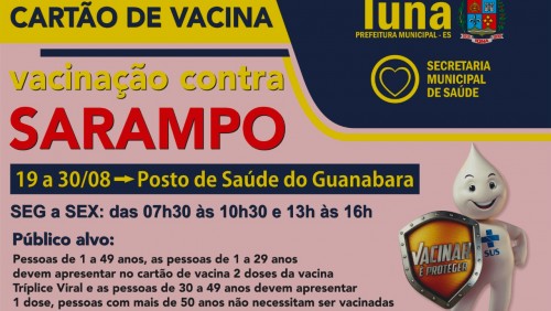 Secretaria Municipal de Saúde de Iúna intensifica vacinação contra SARAMPO