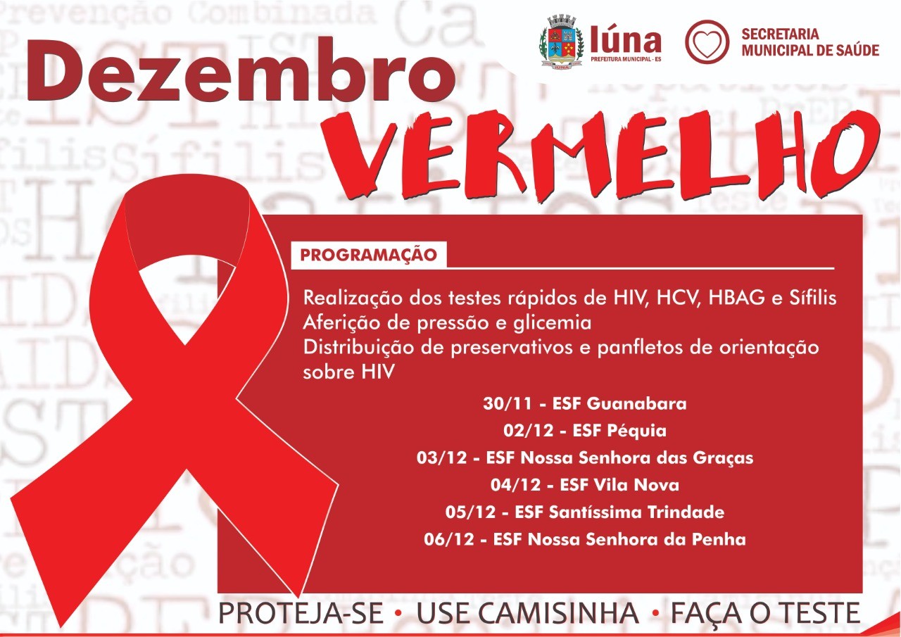 DEZEMBRO VERMELHO: Saúde realiza Campanha de combate à Aids