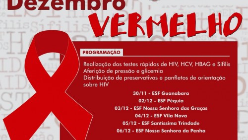 DEZEMBRO VERMELHO: Saúde realiza Campanha de combate à Aids