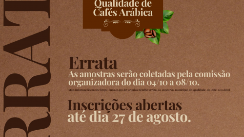 ERRATA - Concurso Municipal de Qualidade do Café 2021