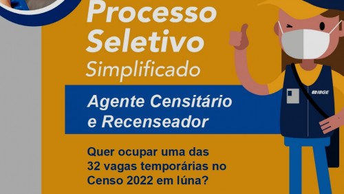 IBGE prorroga inscrições para Processo Seletivo Simplificado 2022.