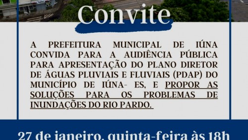 Audiência Pública para apresentar ação do plano diretor de àguas pluviais.