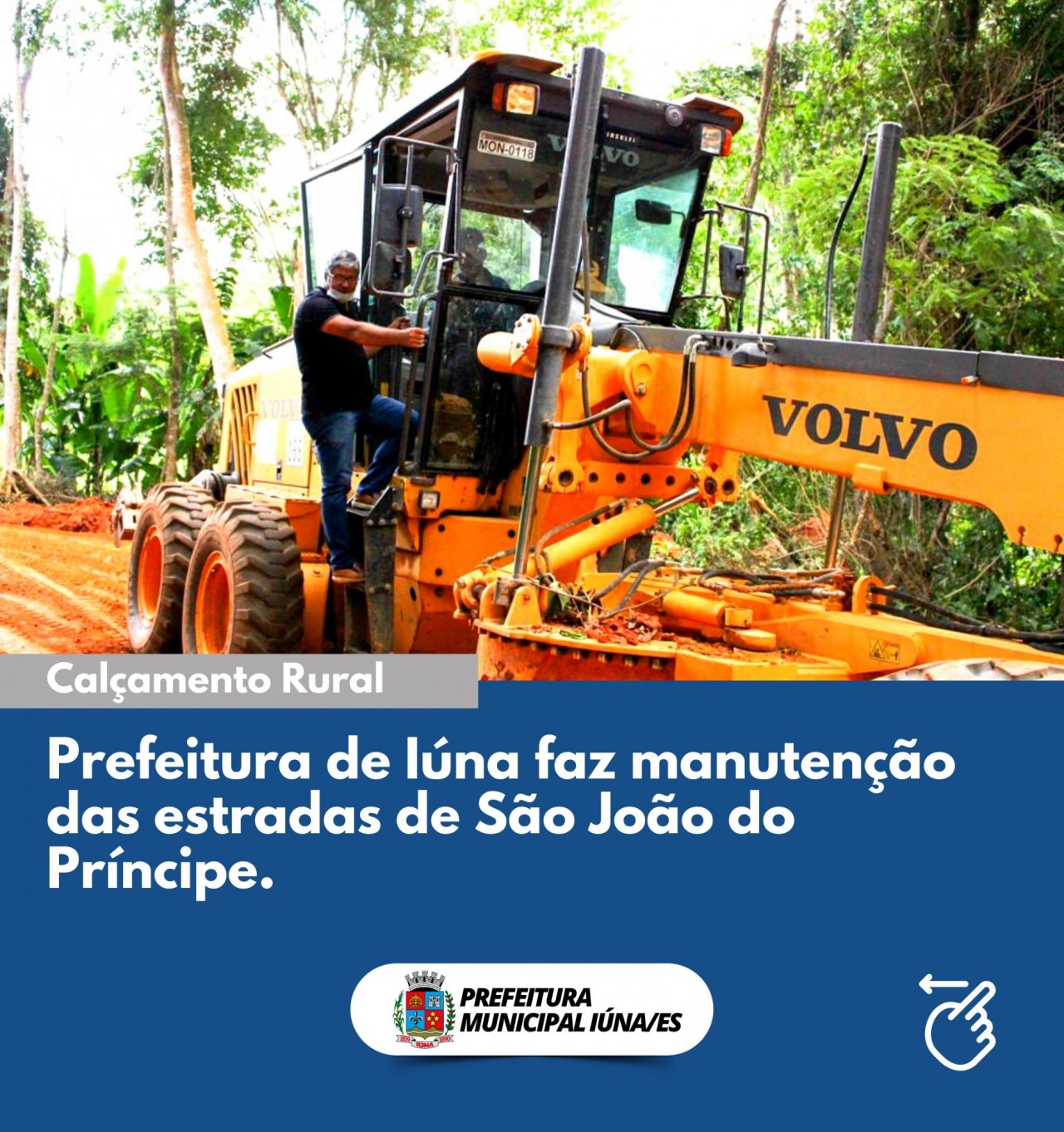 Prefeitura de Iúna faz manutenção das estradas de São João do Príncipe.