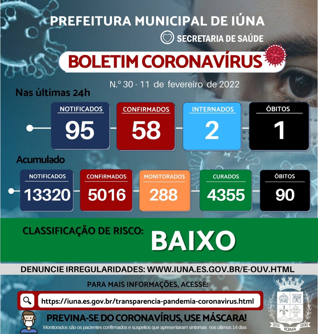 Boletim epidemiológico n°  30 de 11 de Fevereiro de 2022