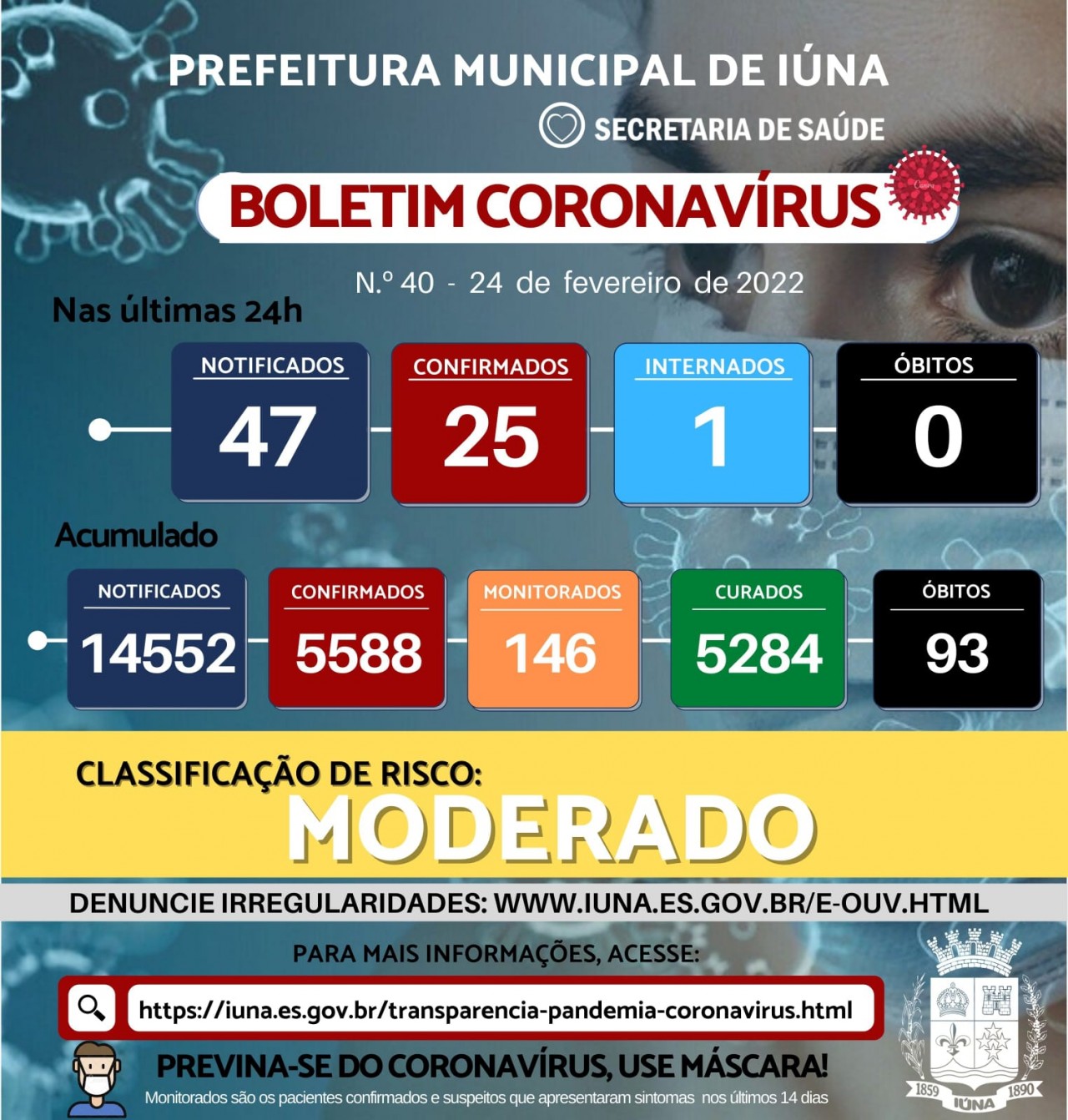 Boletim epidemiológico n° 40 de 24 de Fevereiro de 2022.