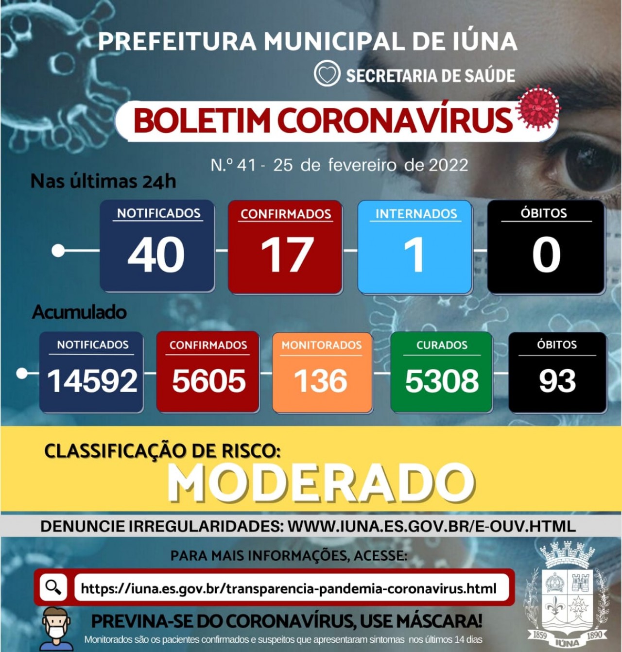 Boletim epidemiológico n° 41 de 25 de Fevereiro de 2022.