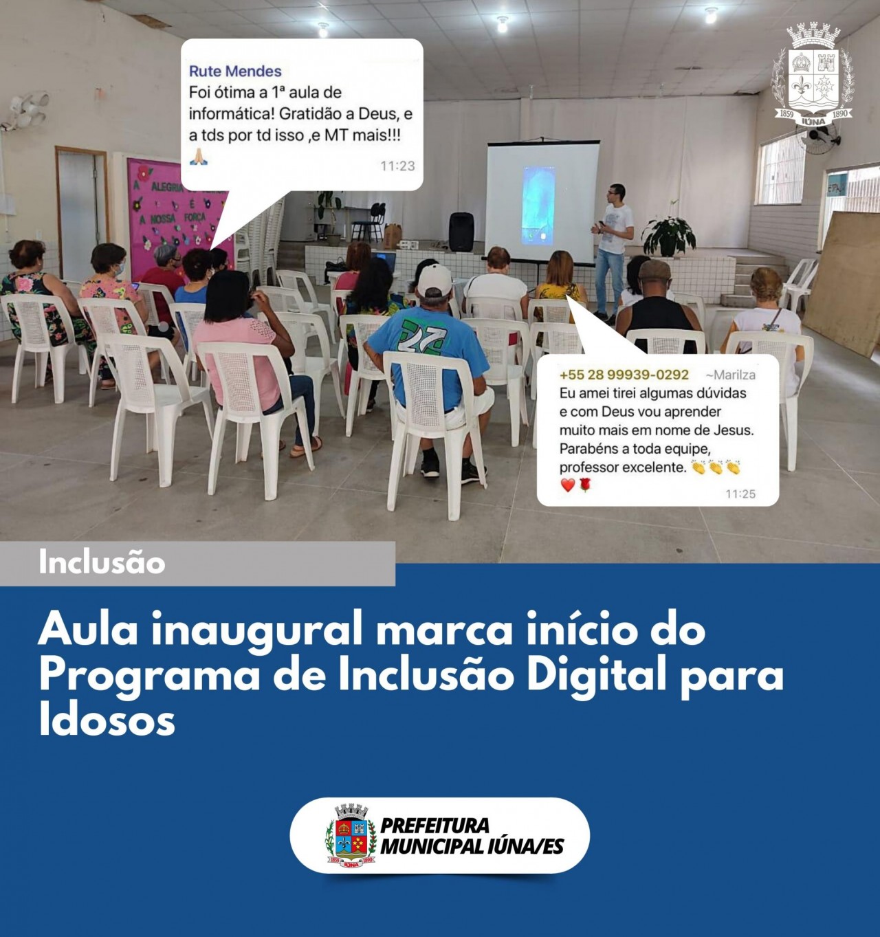 Aula inaugural marca início do Programa de Inclusão Digital para Idosos