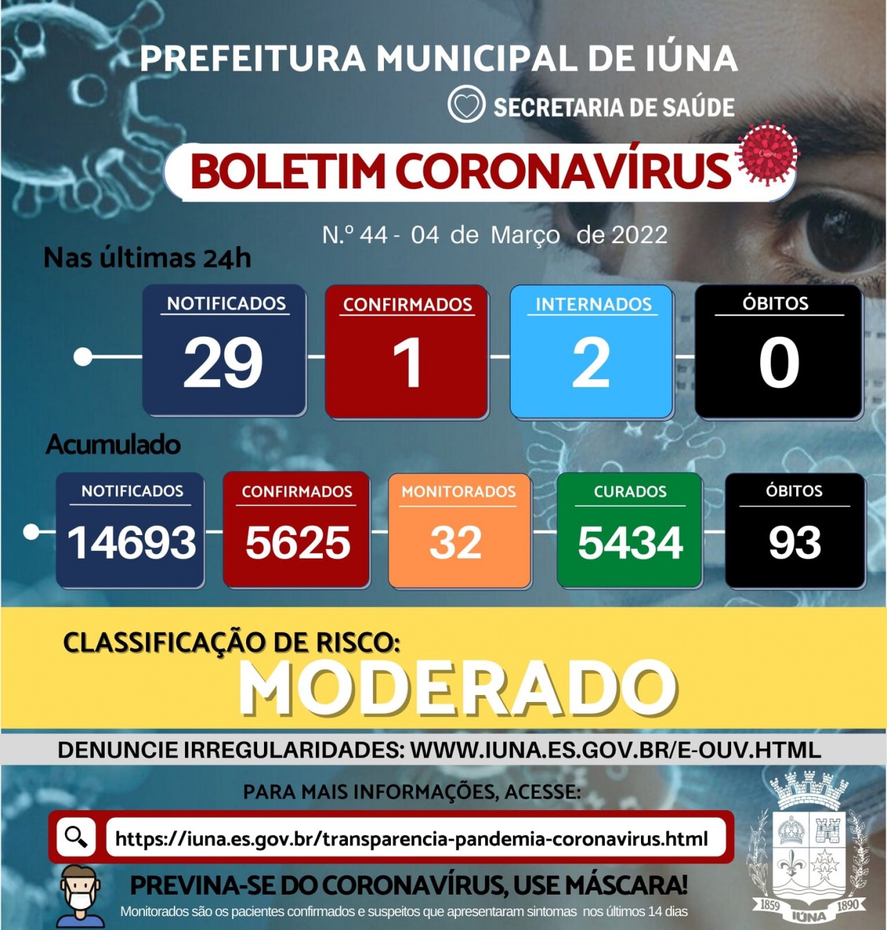 Boletim epidemiológico n° 44 de  04 de março de 2022.