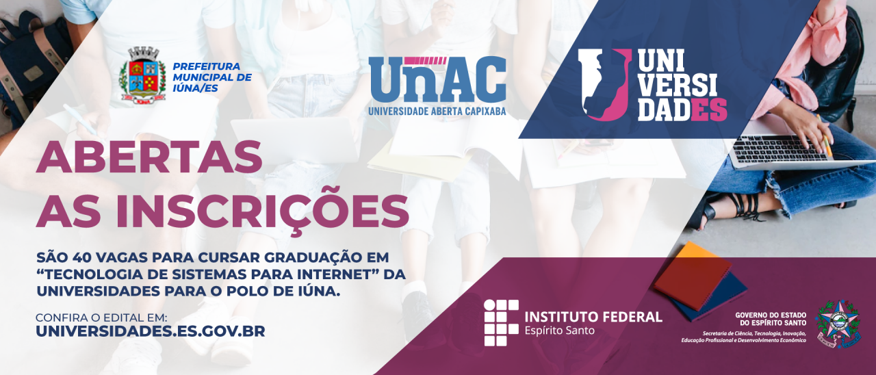 Polo Universitário de Iúna divulga inscrições para curso de Graduação