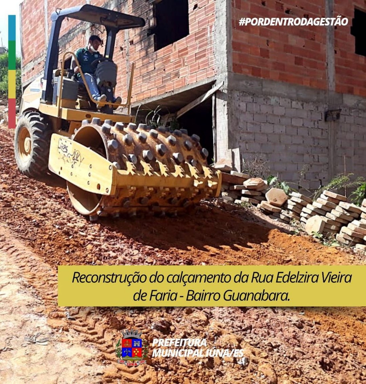 OBRA 37 - reconstrução do calçamento da Rua Edelzira Vieira de Faria - Bairro Guanabara.