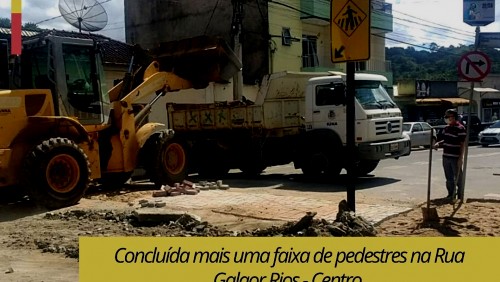 OBRA 43 - reconstrução das faixas de pedestres - Rua Galaor Rios, Centro.