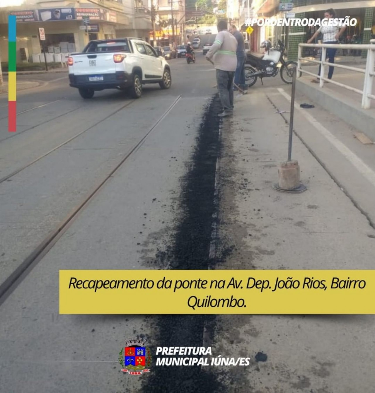 OBRAS 63 - recapeamento da ponte na Av. Dep. João Rios, Bairro Quilombo.