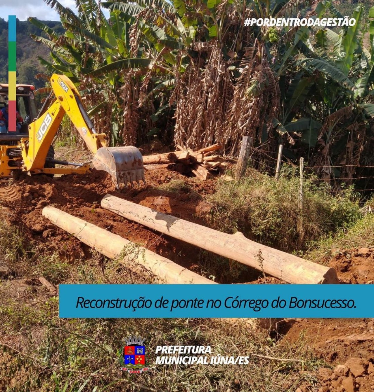 OBRA 78 - construção de ponte Córrego do Bonsucesso, próximo a propriedade do Sr. Jaci Costa e do Sr. João Gomes.