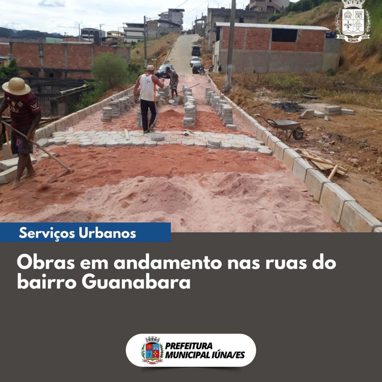 OBRAS 91 - obras de rede de esgoto, drenagem e calçamento no bairro Guanabara