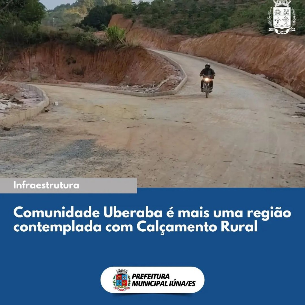 OBRA 100 - A comunidade rural de Uberaba é mais uma região de Iúna com obras de calçamento rural concluída.
