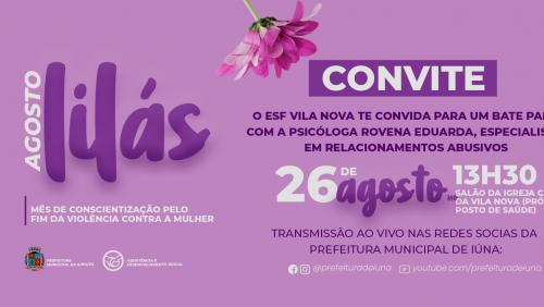 ESF Vila Nova convida todos para palestra sobre Agosto Lilás