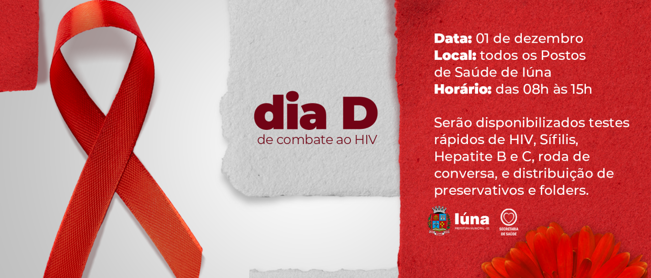 Dia D de combate ao HIV acontece no próximo dia 01