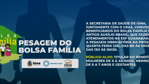 ESF Guanabara terá pesagem de beneficiários do Bolsa Família no dia 28