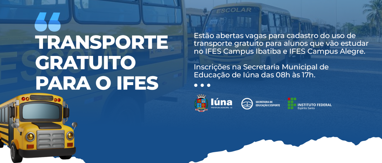 Secretaria Municipal de Educação abre inscrições de transporte gratuito para o IFES