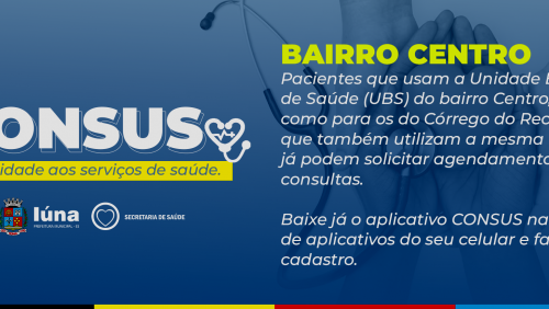 CONSUS: Pacientes da UBS Centro e Córrego do Recreio já podem utilizar o aplicativo